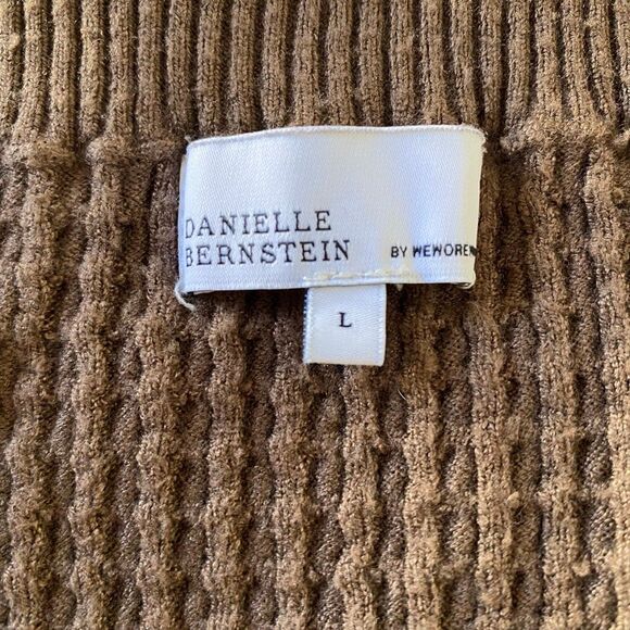 Danielle Bernstein Brown Knit Bustier Crop Tank Top Women’s Large - Picture 3 of 7